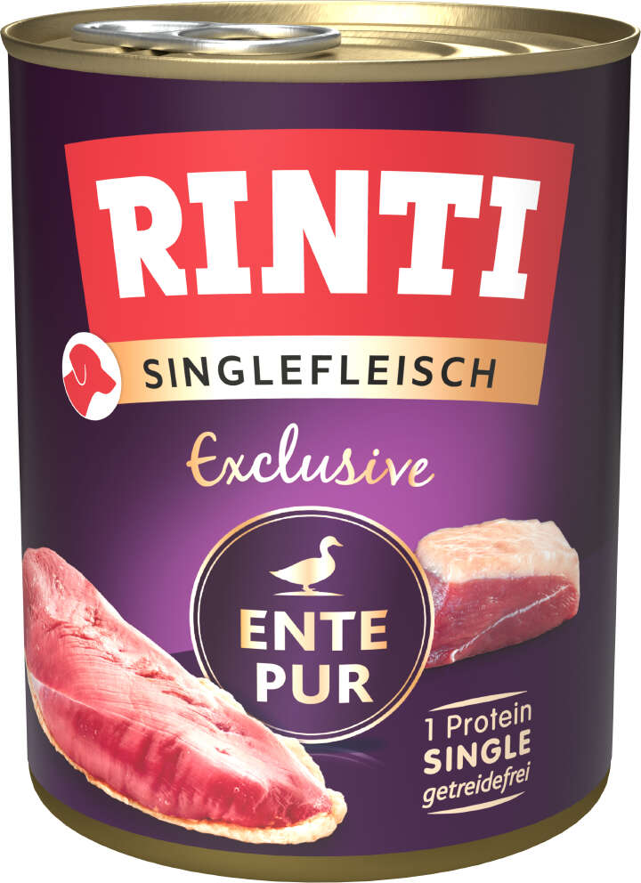 RINTI Hunde-Nassfutter Singlefleisch Exclusive Ente pur